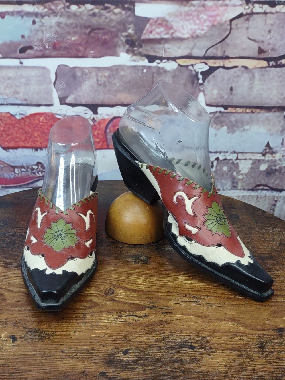 BCBGirls Multicolor Leather Western Mules